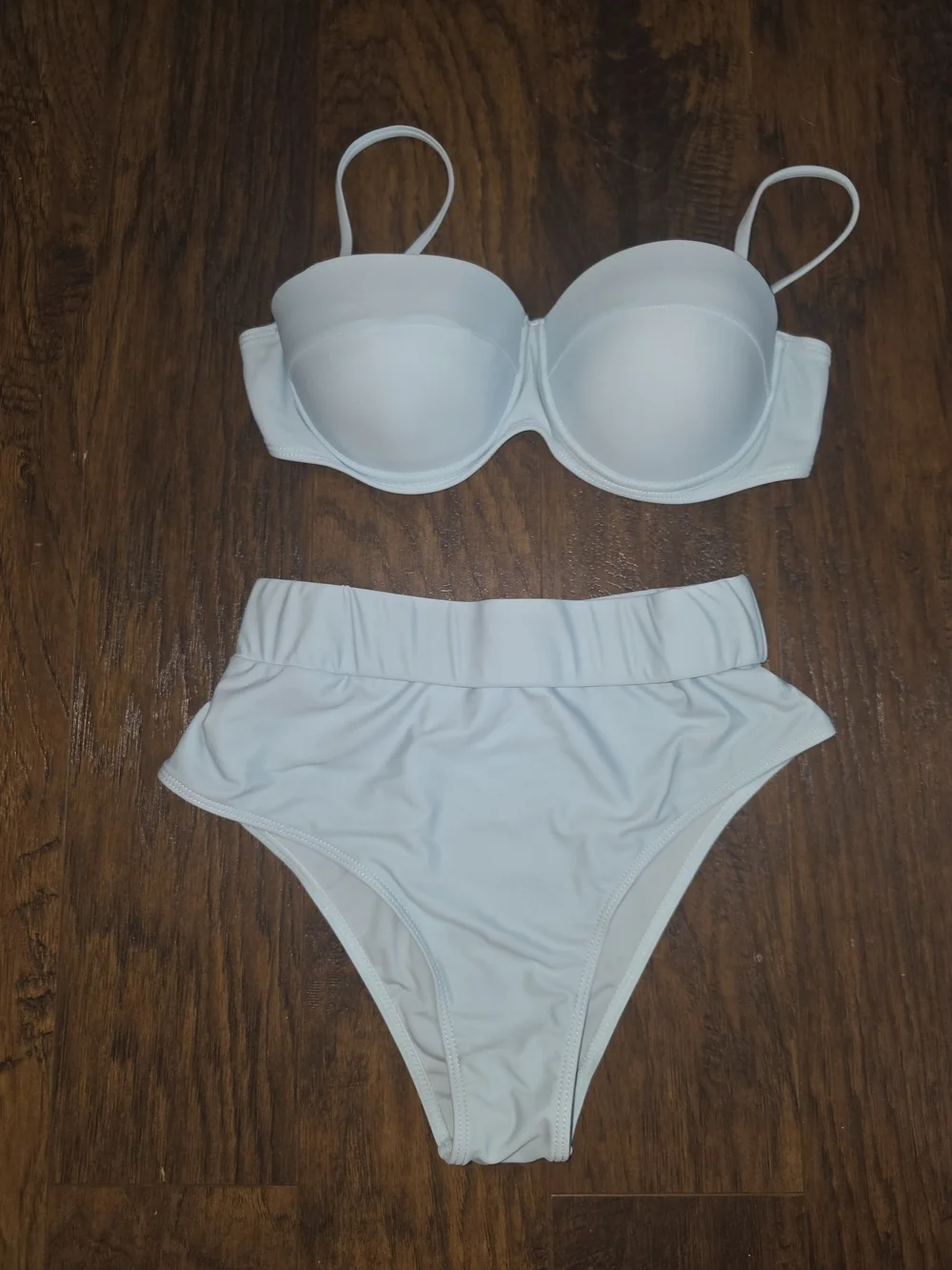 Women’s Blue Two-Piece High-Waist Swim Set